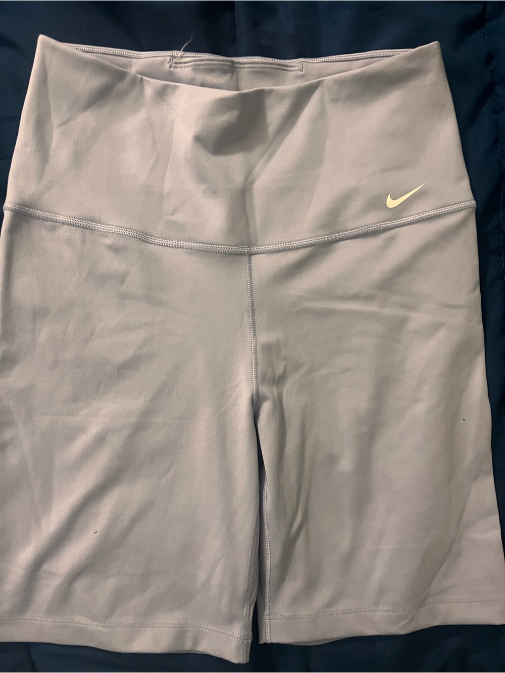 Nike women Lavender High-Rise Bike Shorts with White Swoosh